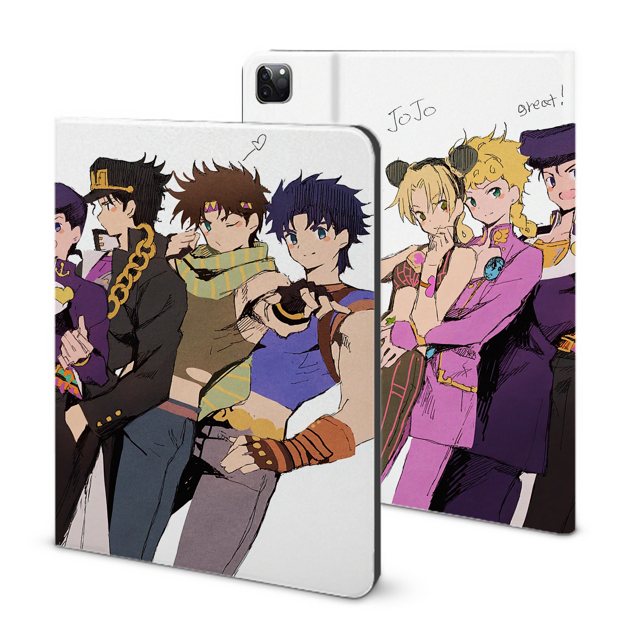 （画像用） ジョジョの奇妙な冒険 JoJo's Bizarre Adventure IPad ケース ブック型 PUレザー TPU 耐衝撃 軽量 薄型 ペン収納なし 全面保護 IPad 各モデル対応